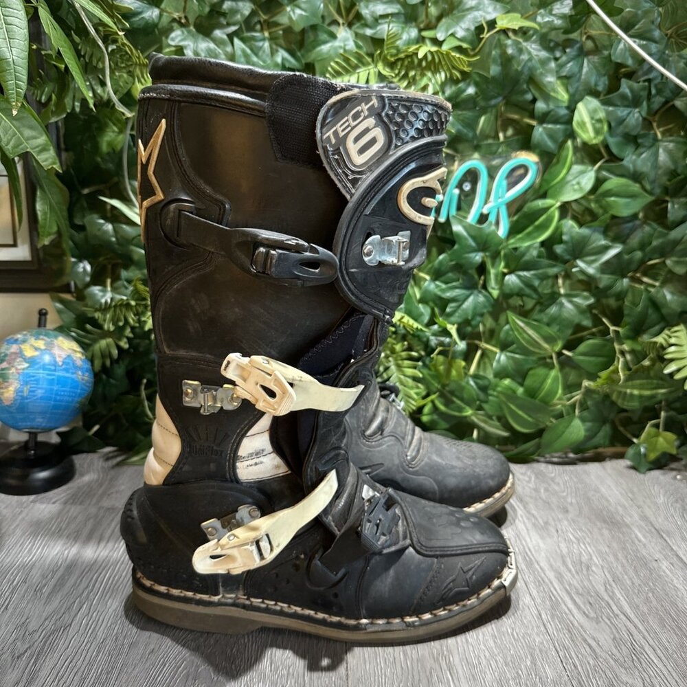 ALPINESTARS TECH 6 BOOTS MOTOCROSS MX MOTORCYCLE BLACK, US 9